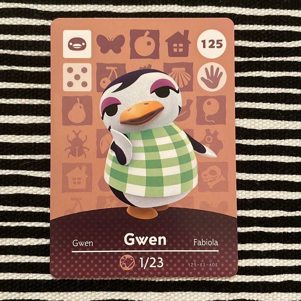 Genuine ACNH Gwen amiibo card
